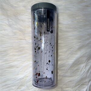 NWOT Starbucks 2013 Quicksilver Gold Specks Flakes Acrylic 16 oz. Tumbler